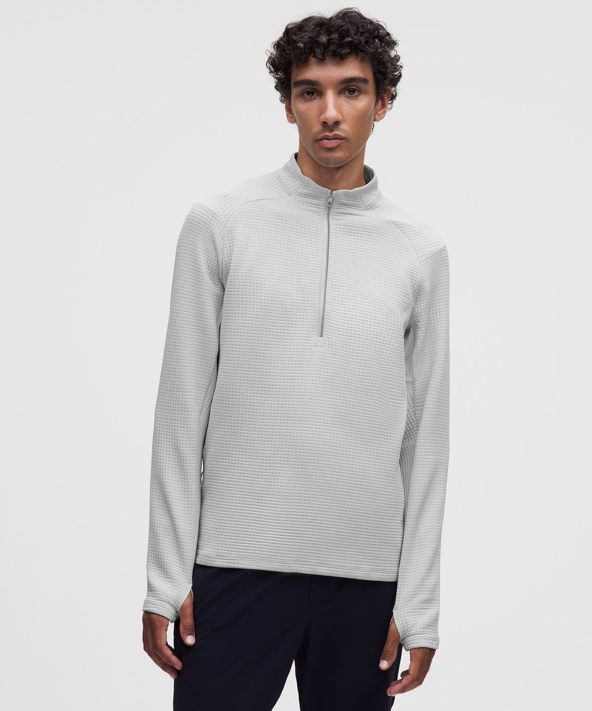 Waffle-Knit Half Zip