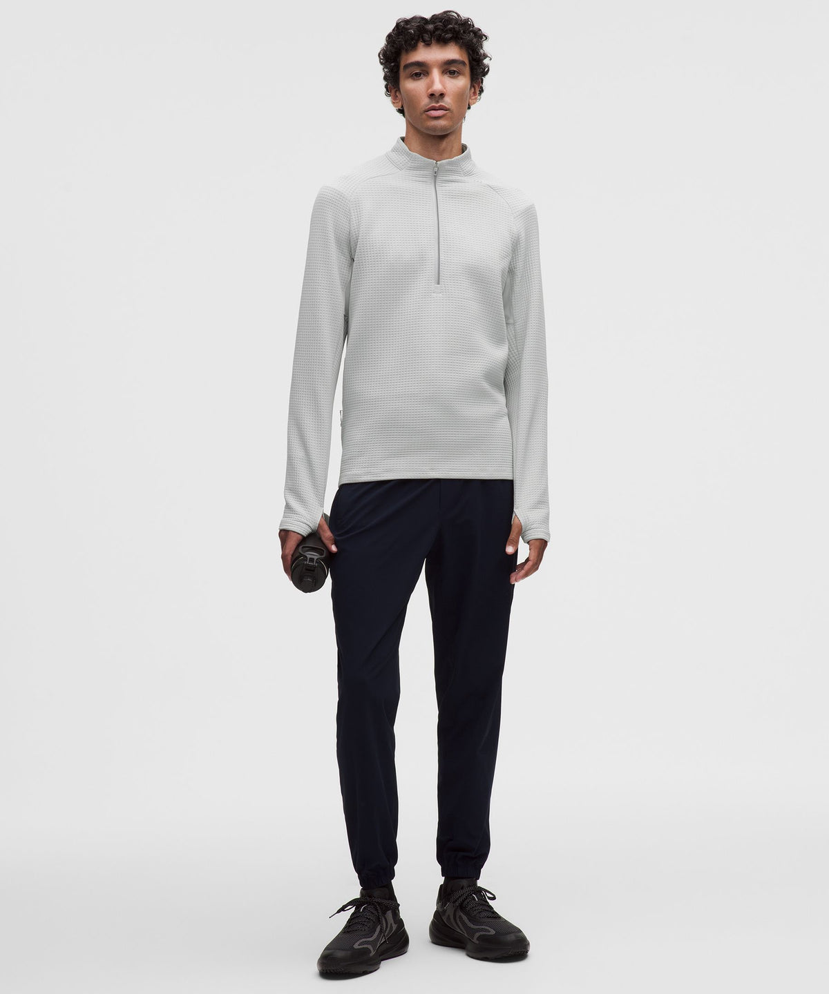 Waffle-Knit Half Zip