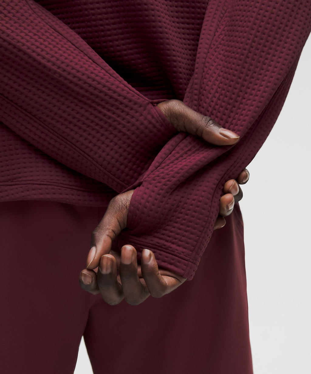 Waffle-Knit Half Zip