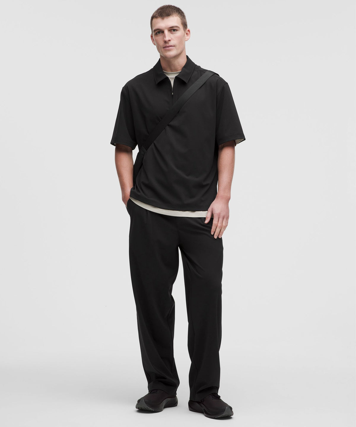 Daydrift Oversized Zip-Neck Polo Shirt