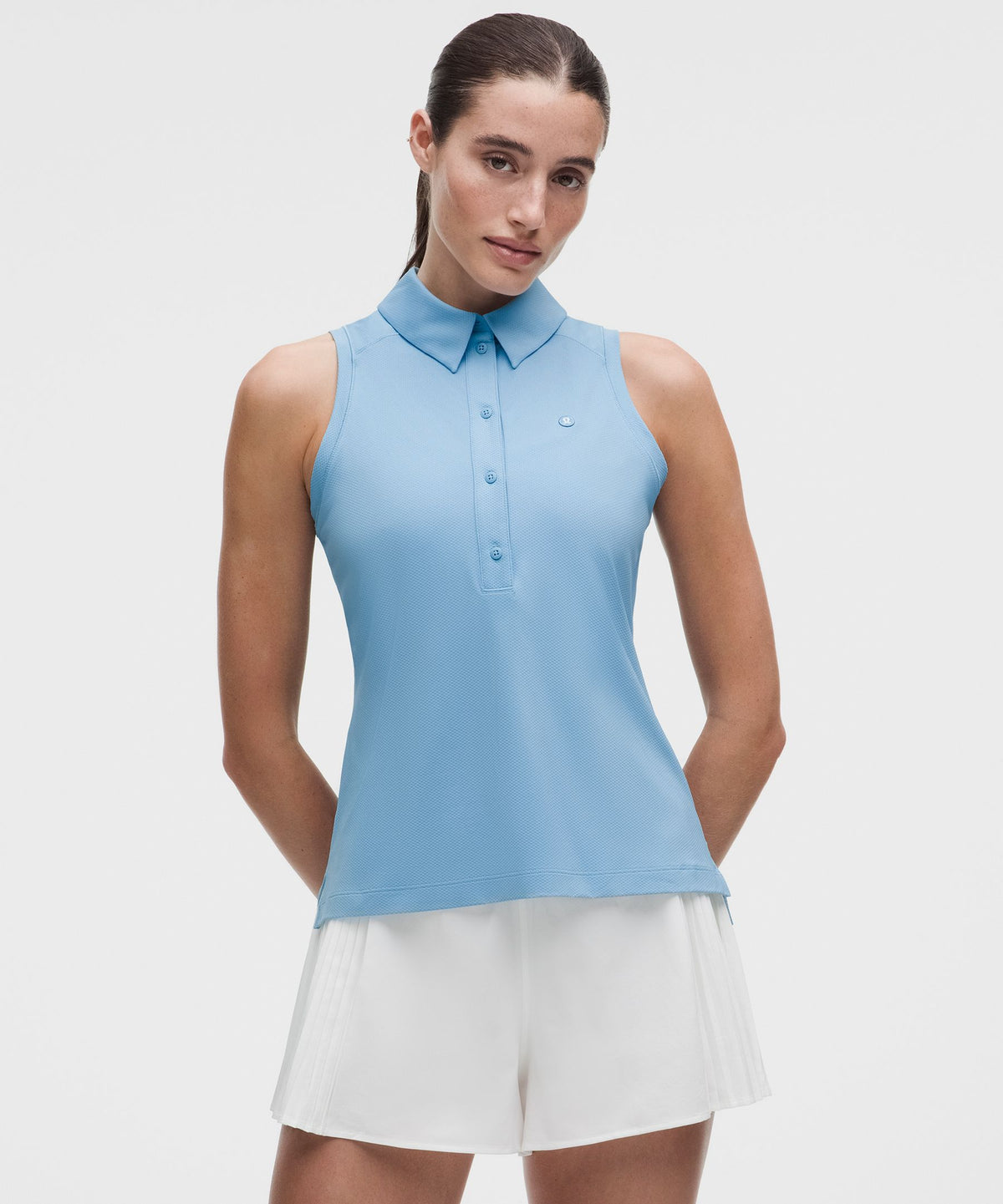 Quick-Dry Sleeveless Polo Shirt Straight HemLogo
