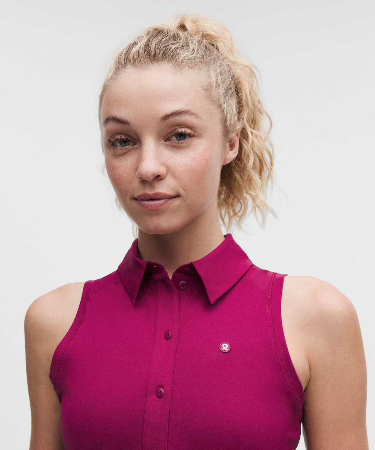 Quick-Dry Sleeveless Polo Shirt Straight HemLogo