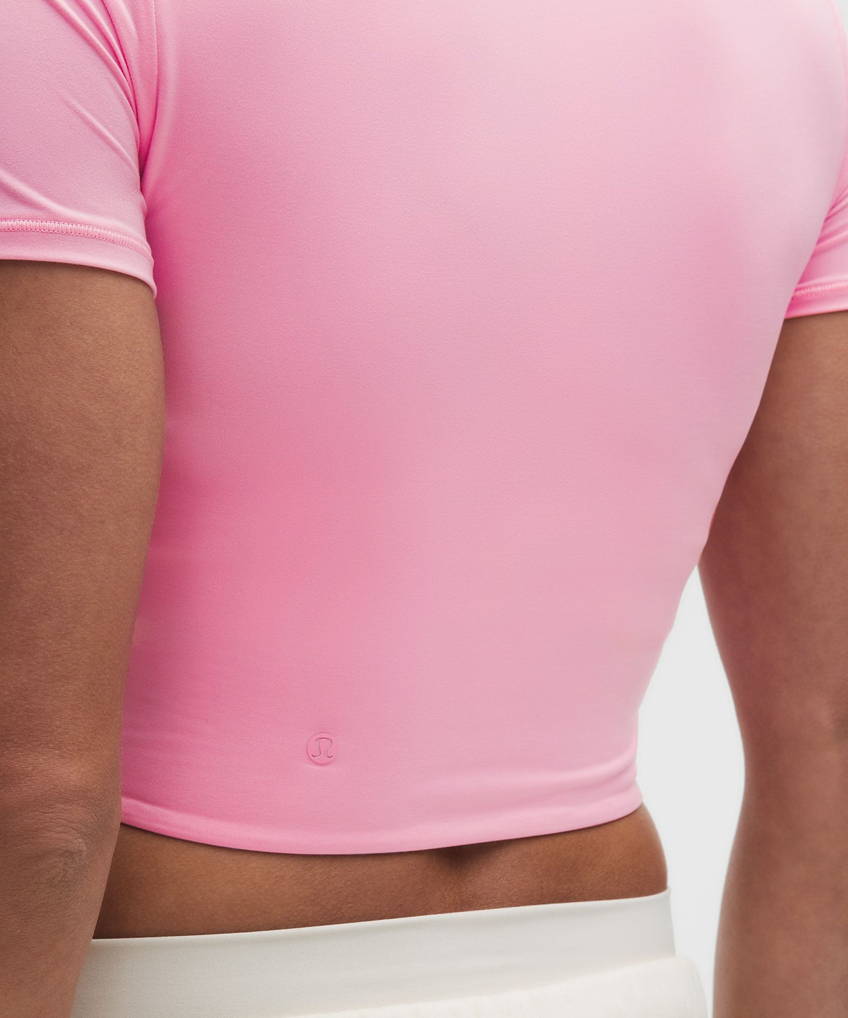 Wundermost Ultra-Soft Nulu Crewneck Cropped T-Shirt