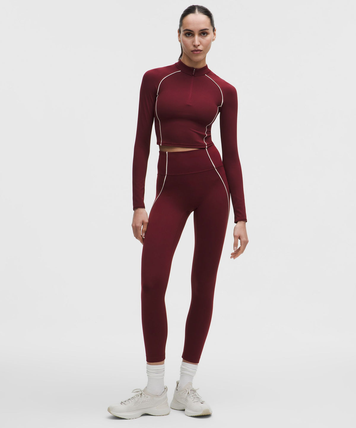 Wunder Train Cropped Long-Sleeve Half Zip