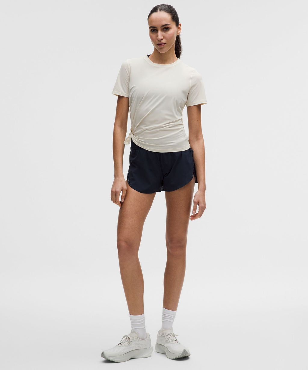Side-Ruched Running Short-Sleeve Shirt