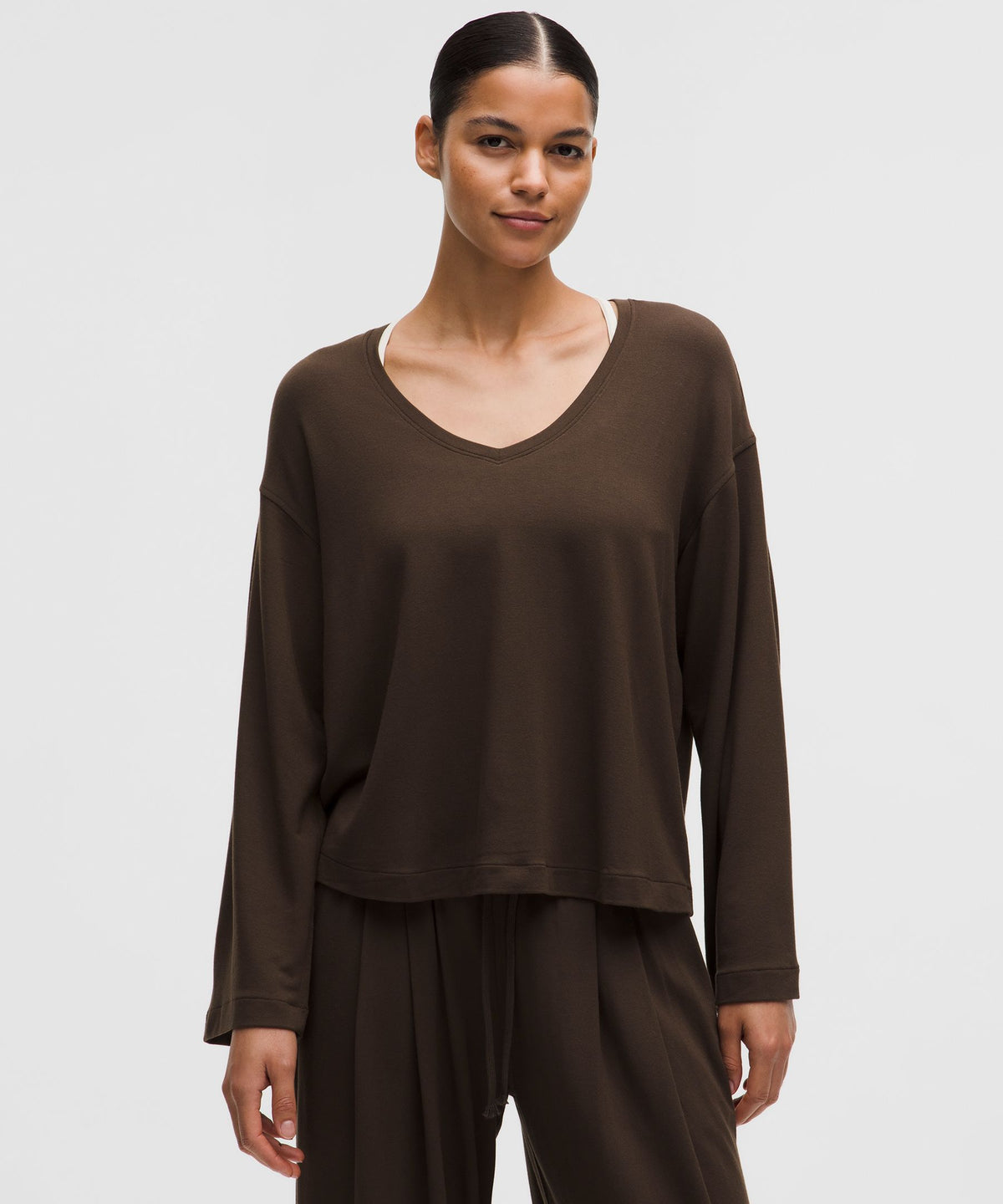 BeCalm V-Neck Bell Sleeve Shirt