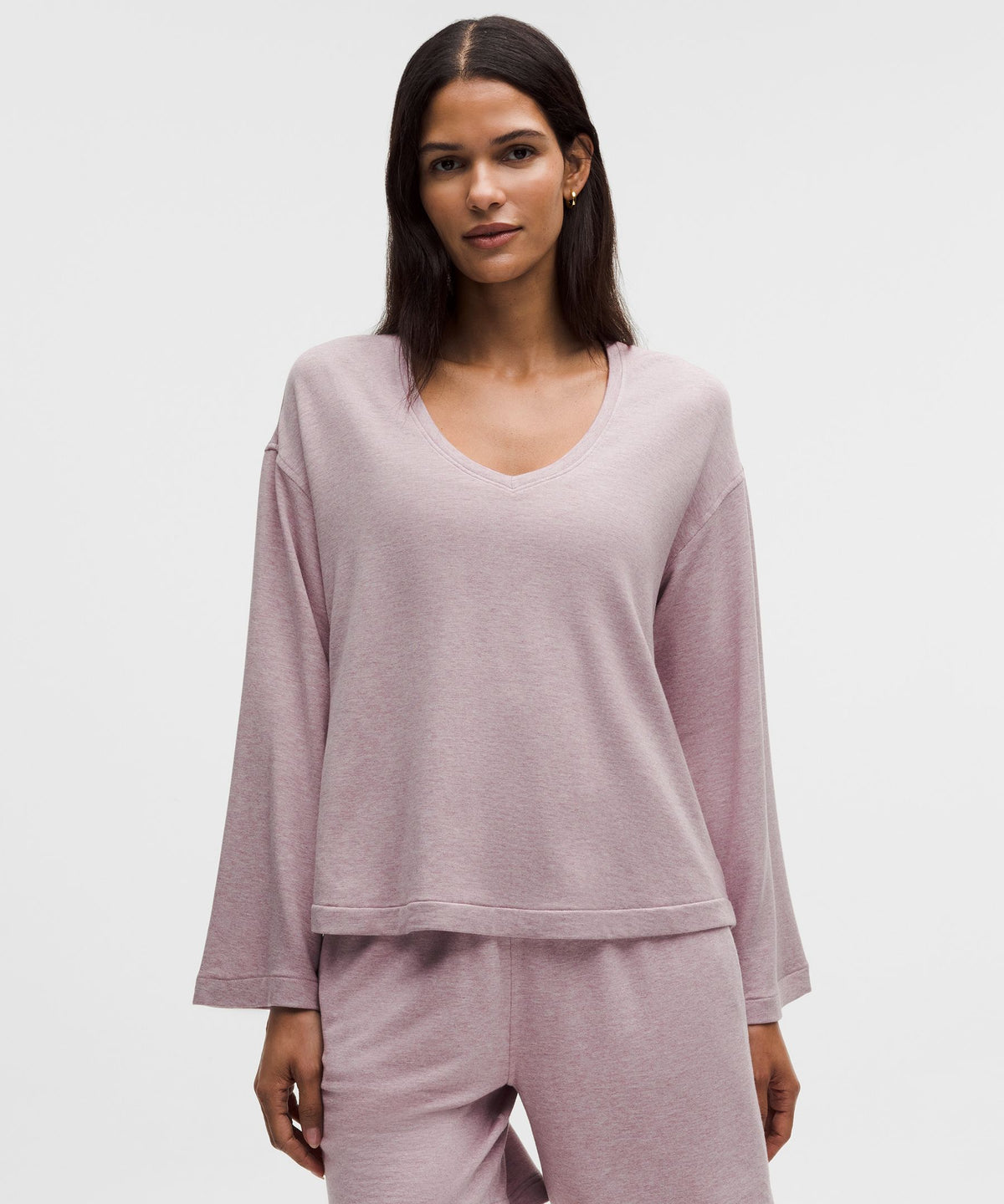 BeCalm V-Neck Bell Sleeve Shirt