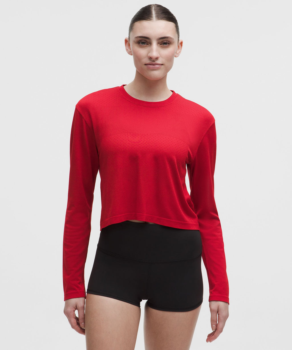 Swiftly Perforated Stripe Long-Sleeve Shirt