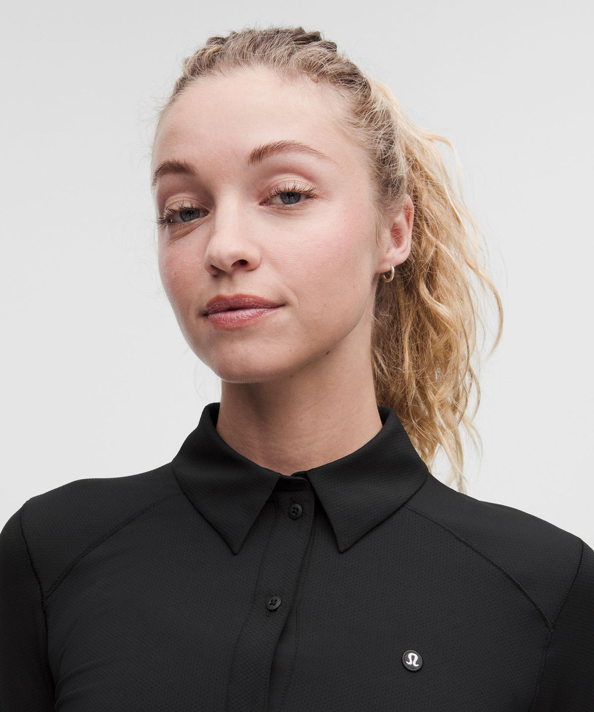 Quick-Dry Long-Sleeve Polo ShirtStraight Hem