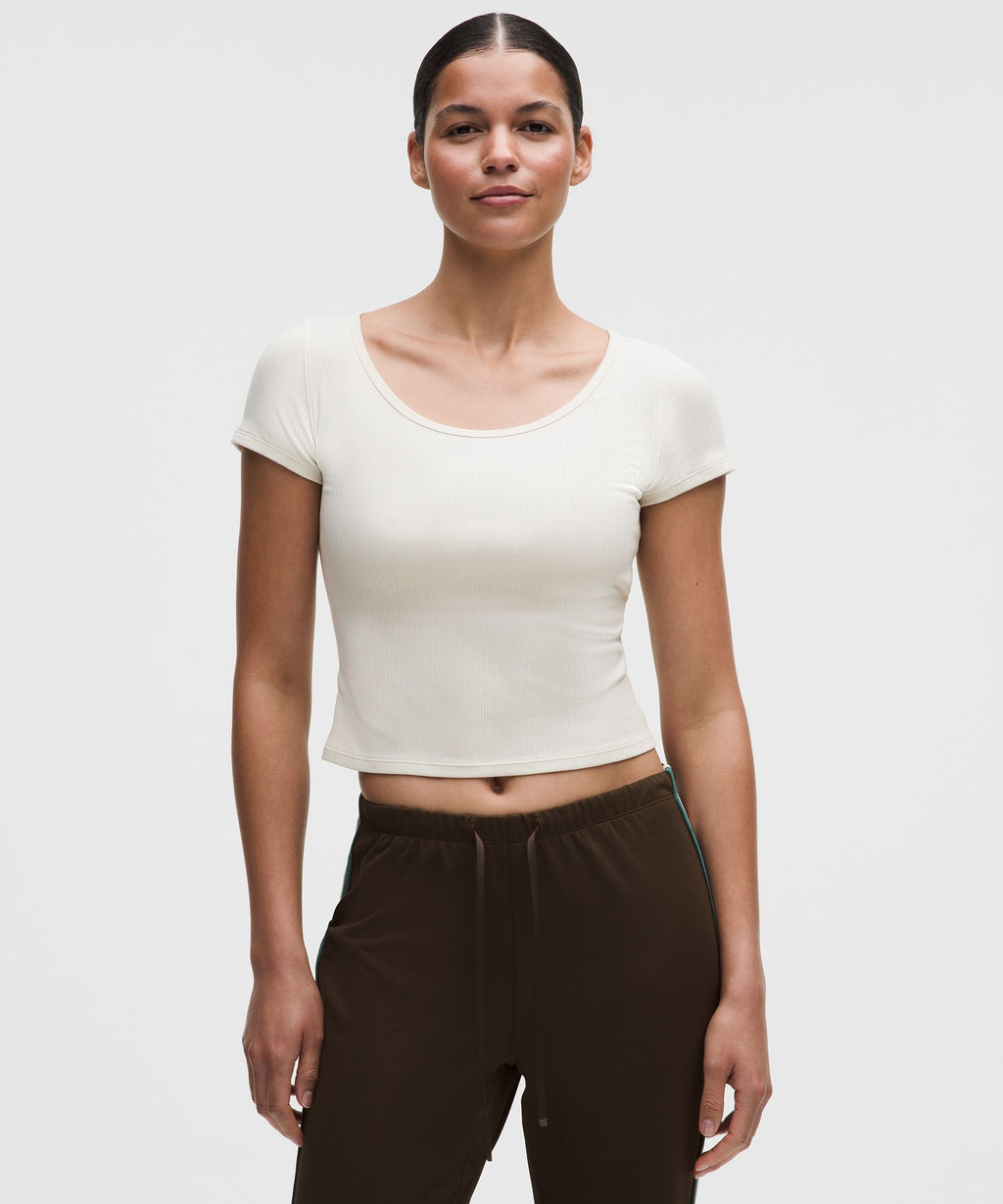 Hold Tight Micro-Rib Cross-Back T-Shirt