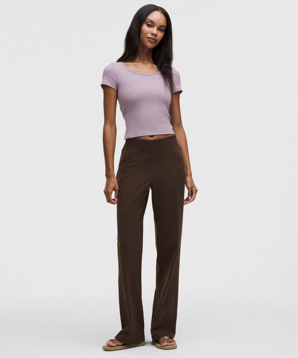 Hold Tight Micro-Rib Cross-Back T-Shirt