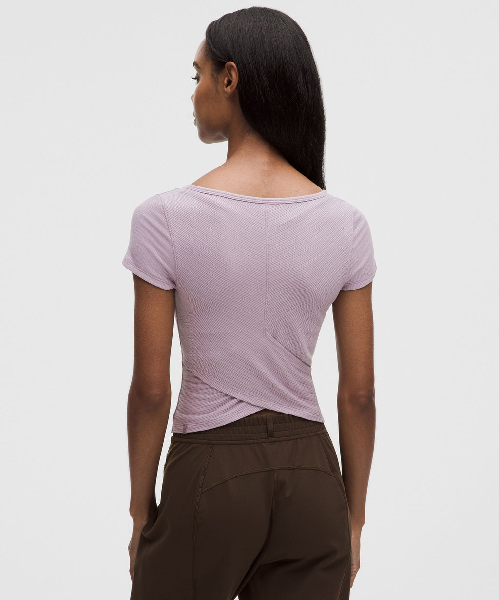 Hold Tight Micro-Rib Cross-Back T-Shirt