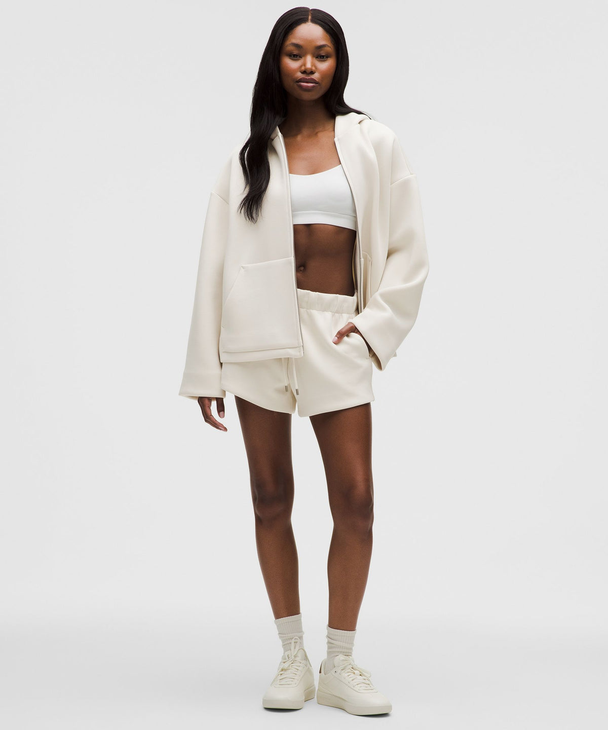 Sleek Spacer Full-Zip Hoodie