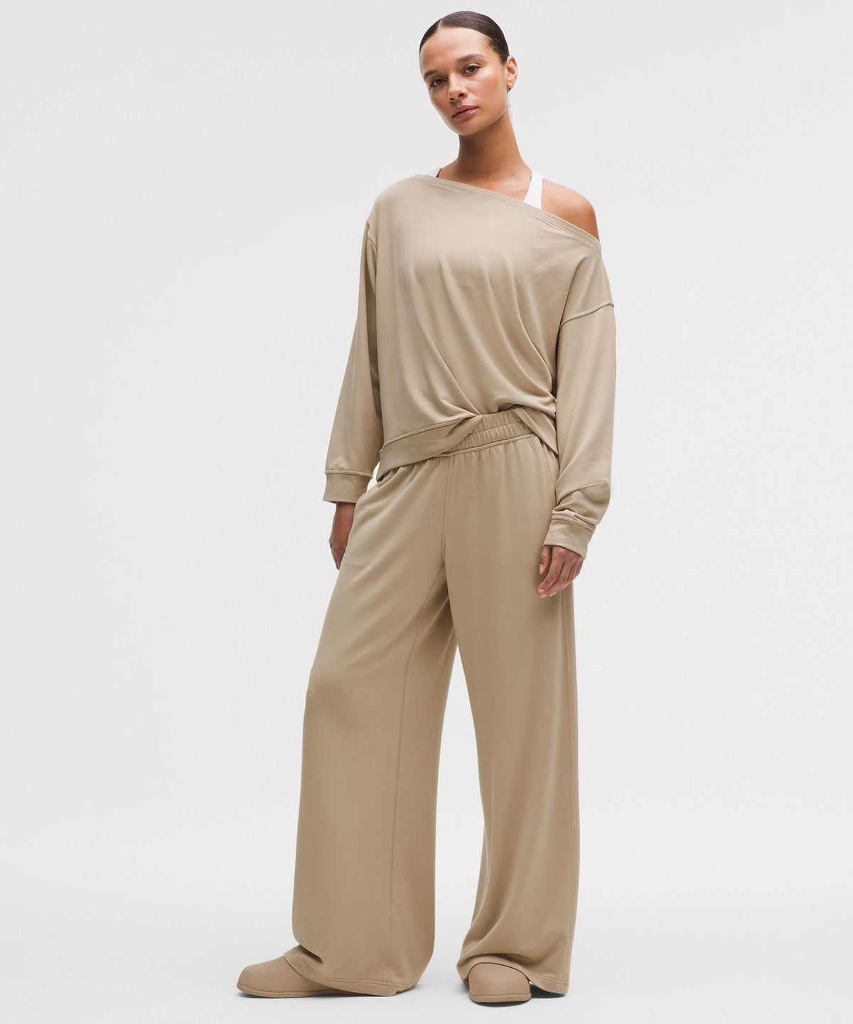 BeCalm Oversized Boatneck Long-Sleeve Shirt