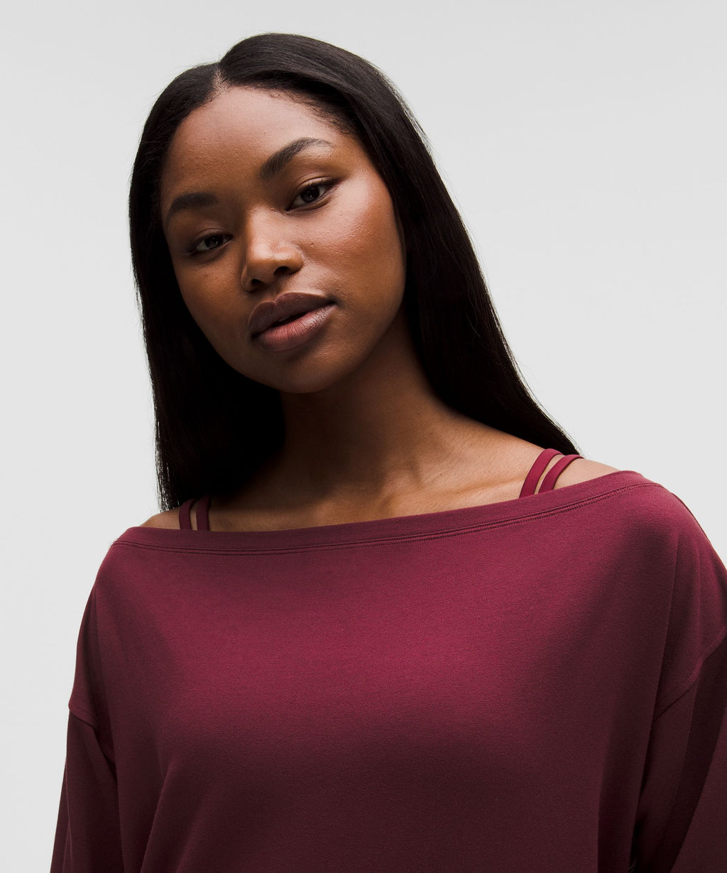 BeCalm Oversized Boatneck Long-Sleeve Shirt
