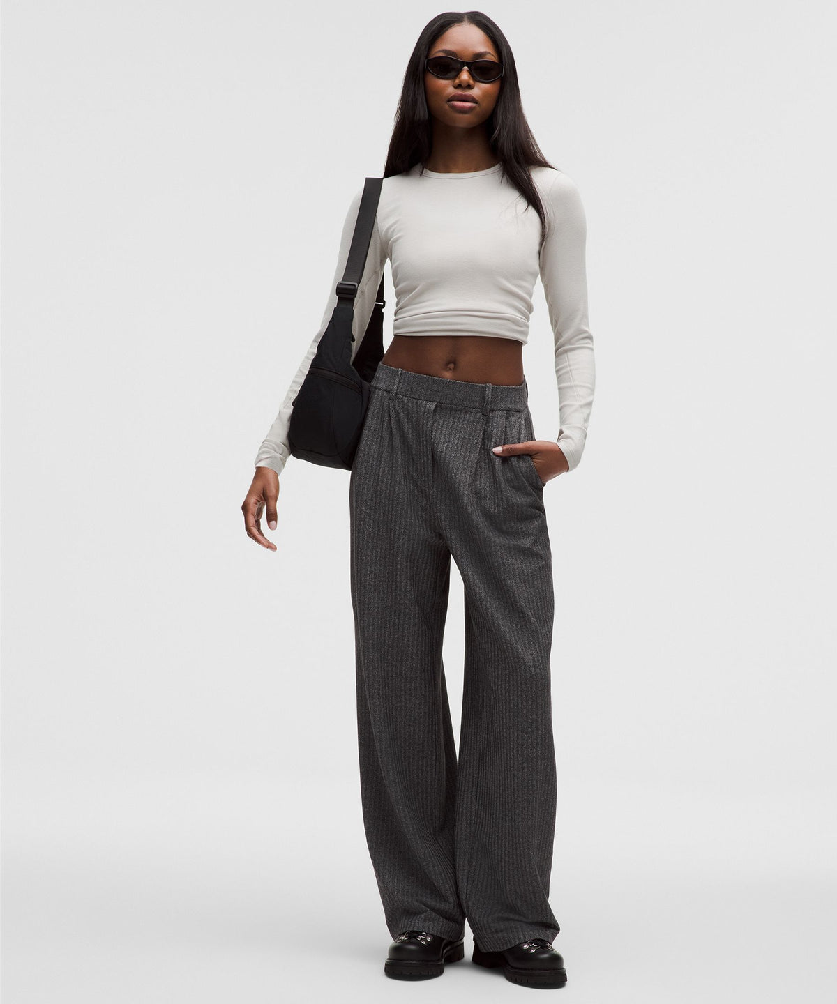 Daydrift High-Rise Wide-Leg Trouser ShortHerringbone
