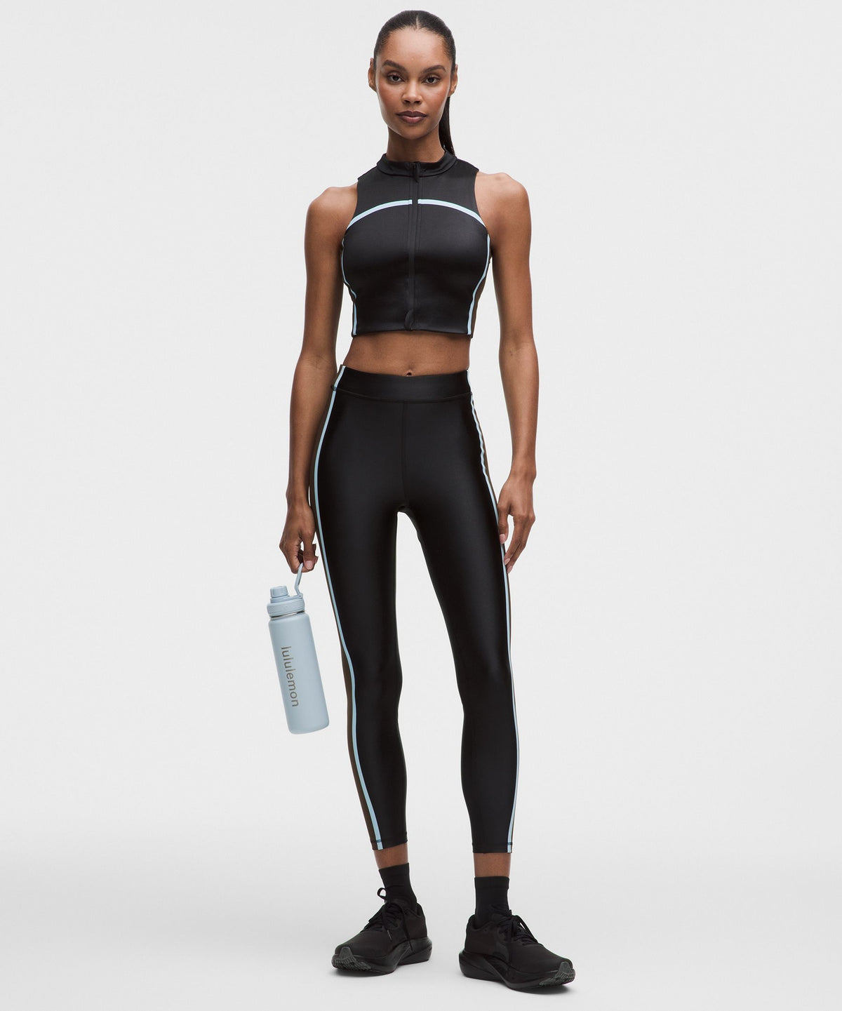 Satin Shine High-Rise Tight 25"Stripe
