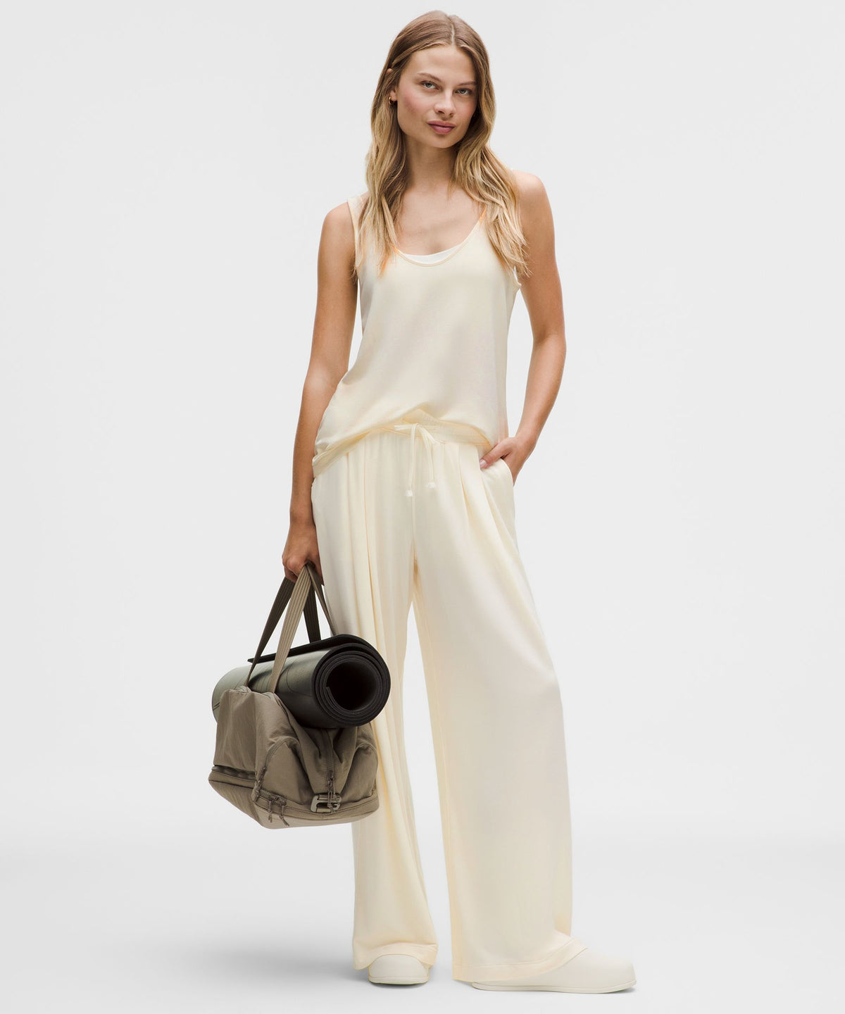 BeCalm High-Rise Pleated Extra-Wide Leg Pant
