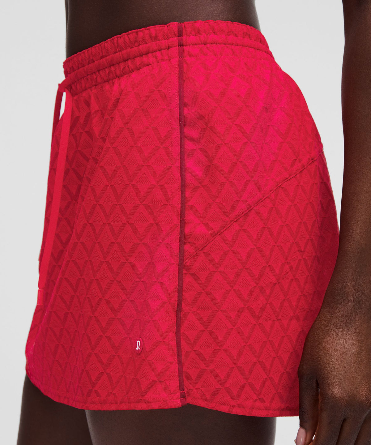 Textured Mesh High-Rise Tennis Skirt