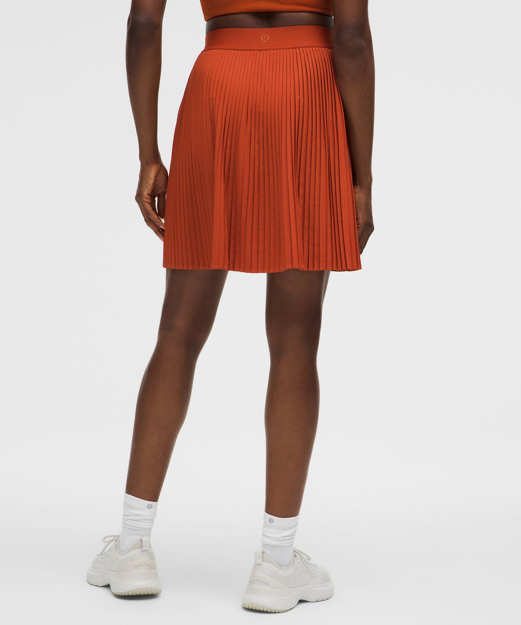 Pleated High-Rise Knee-Length Tennis Skirt
