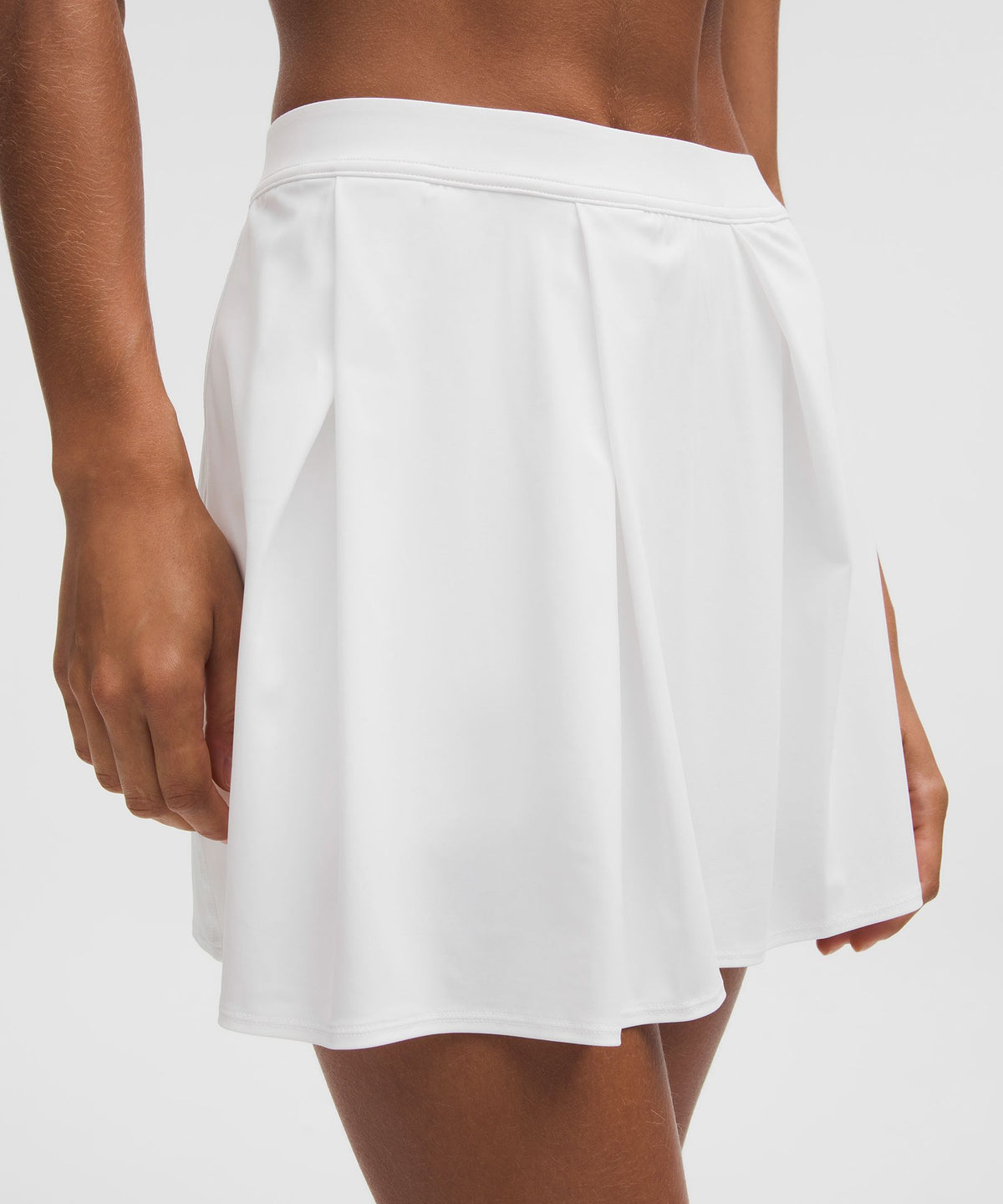 Angled-Pleat High-Rise Tennis Skirt