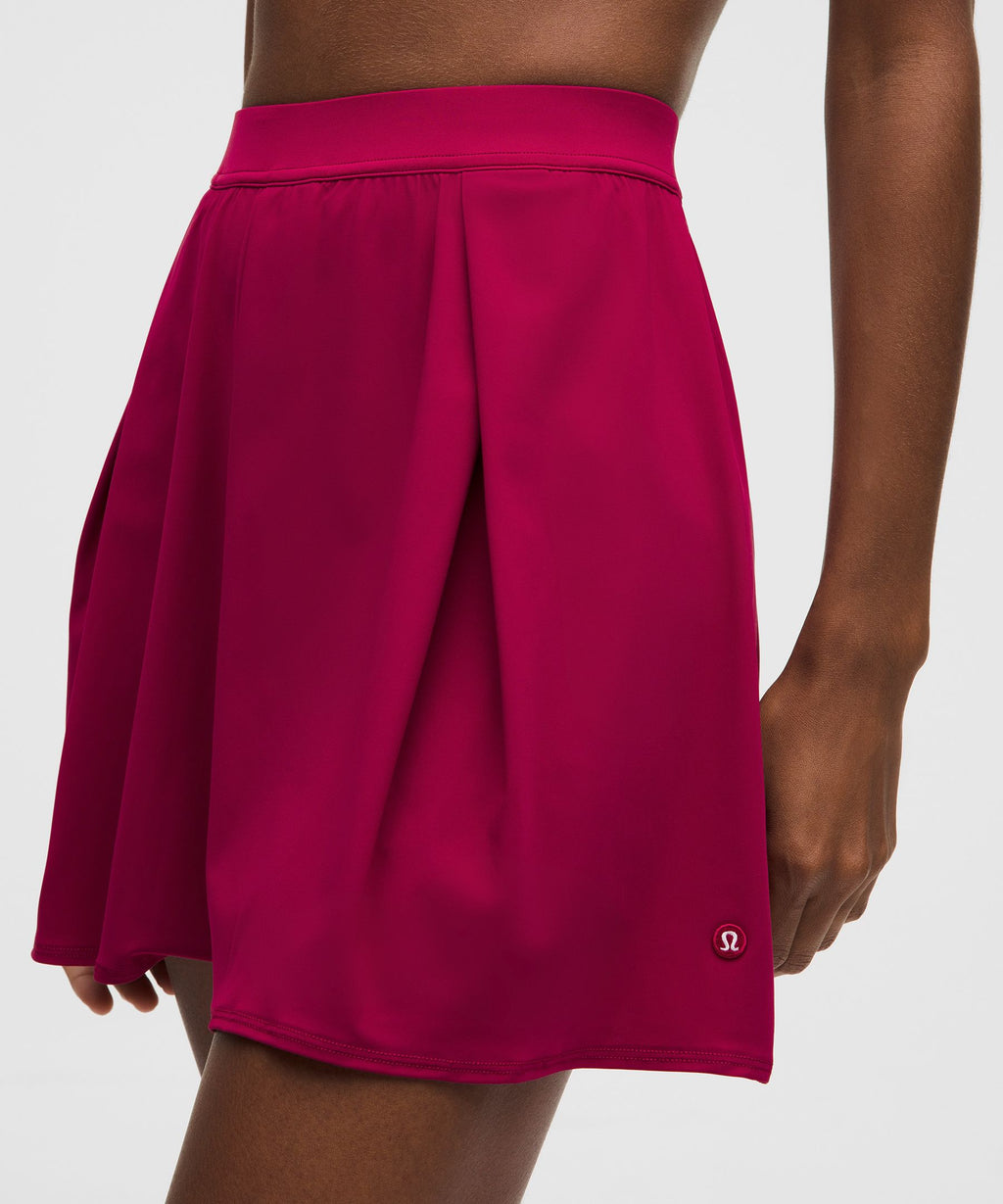 Angled-Pleat High-Rise Tennis Skirt