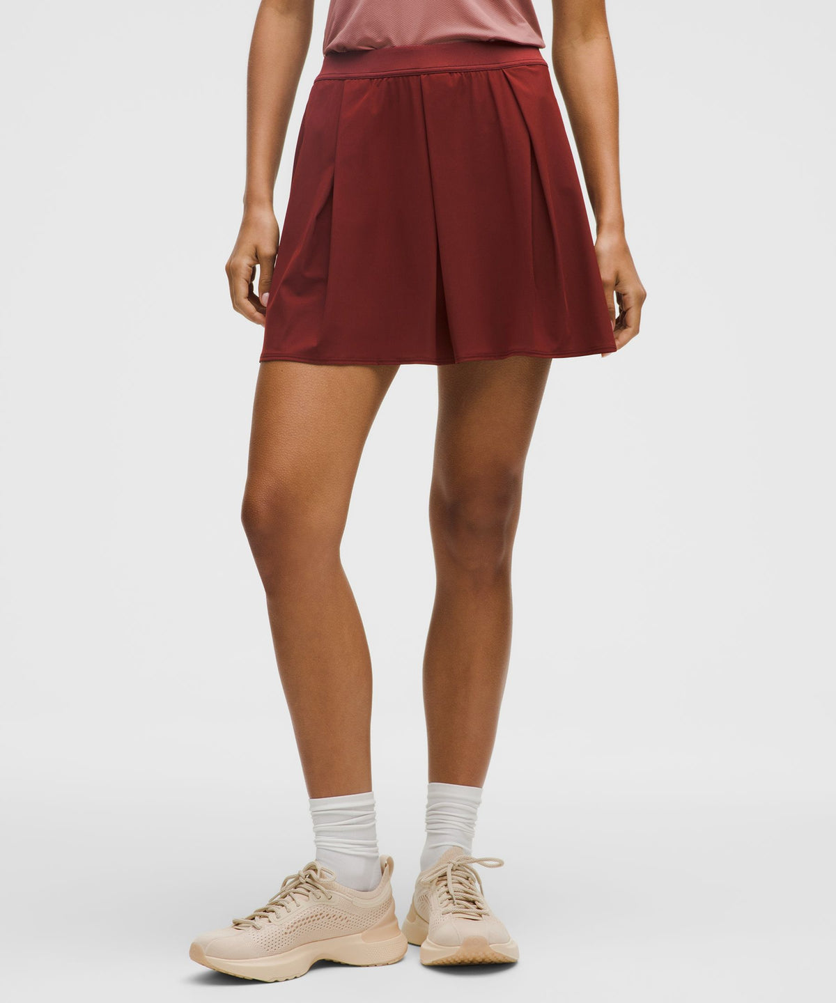 Angled-Pleat High-Rise Tennis Skirt